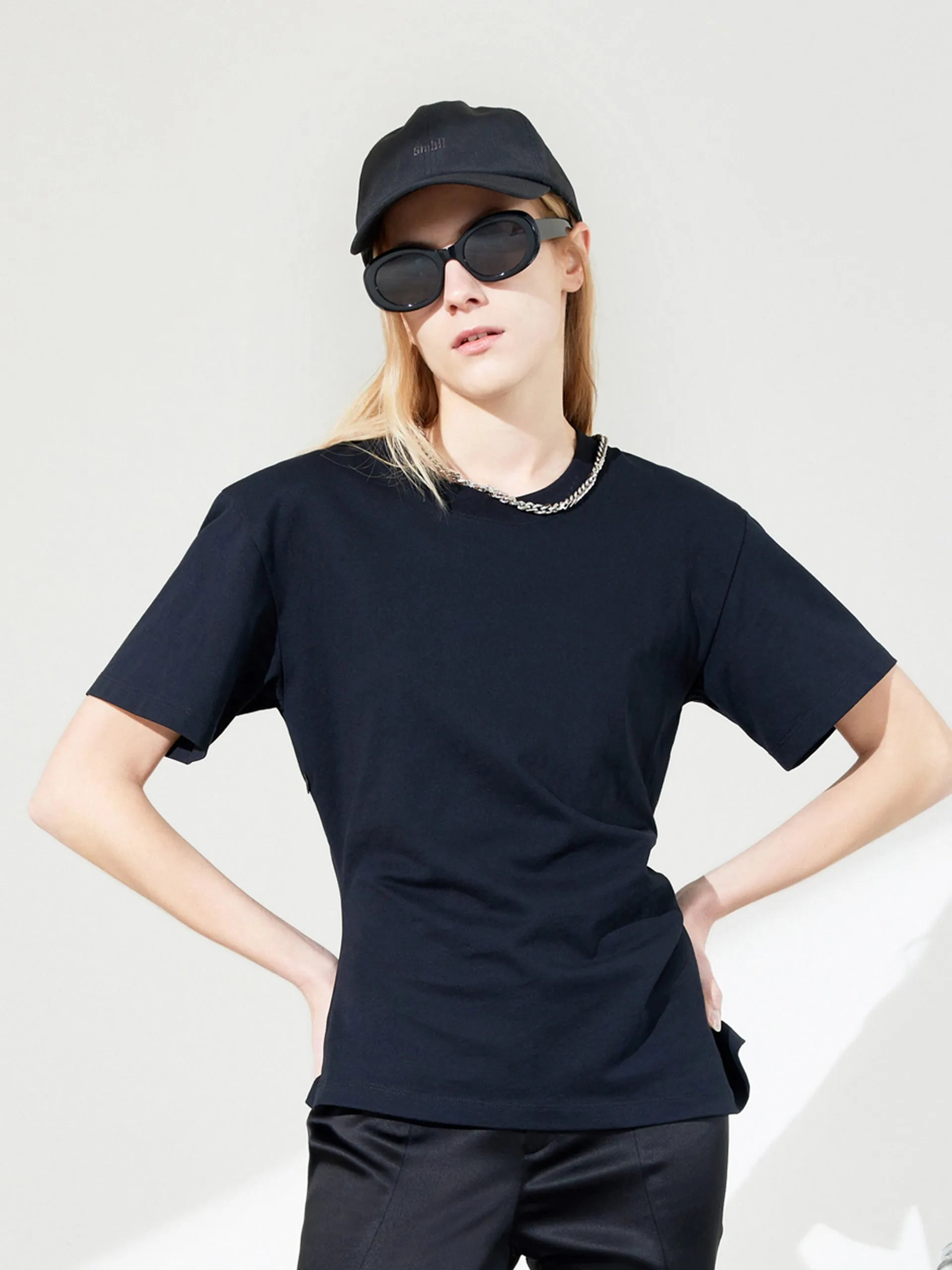 Cotton Cutout Back T-shirt Pre Shrunk Fabric