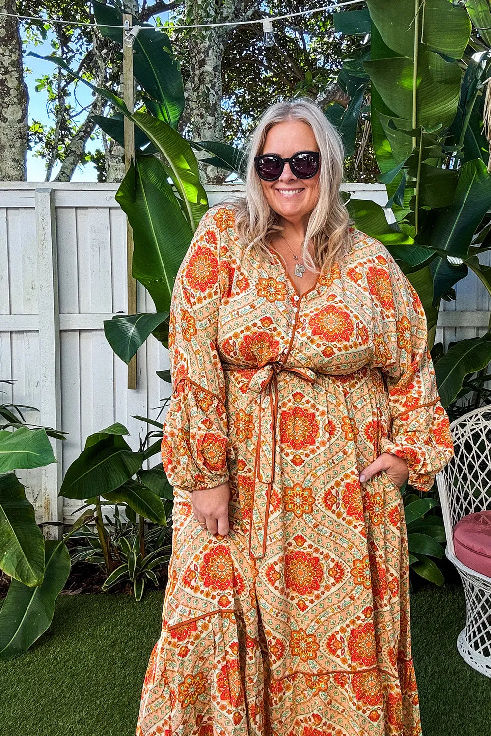 Wind Song Lavender Hill Cherry Blossom Dress in Aquarius