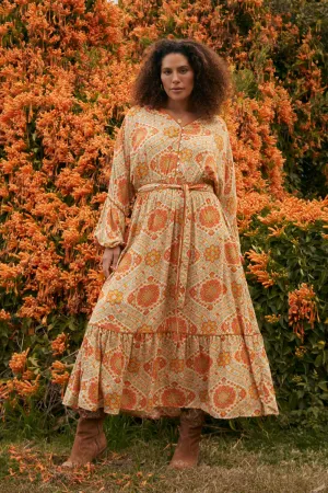 Cherry Blossom Dress in Aquarius Stylish springtime wear