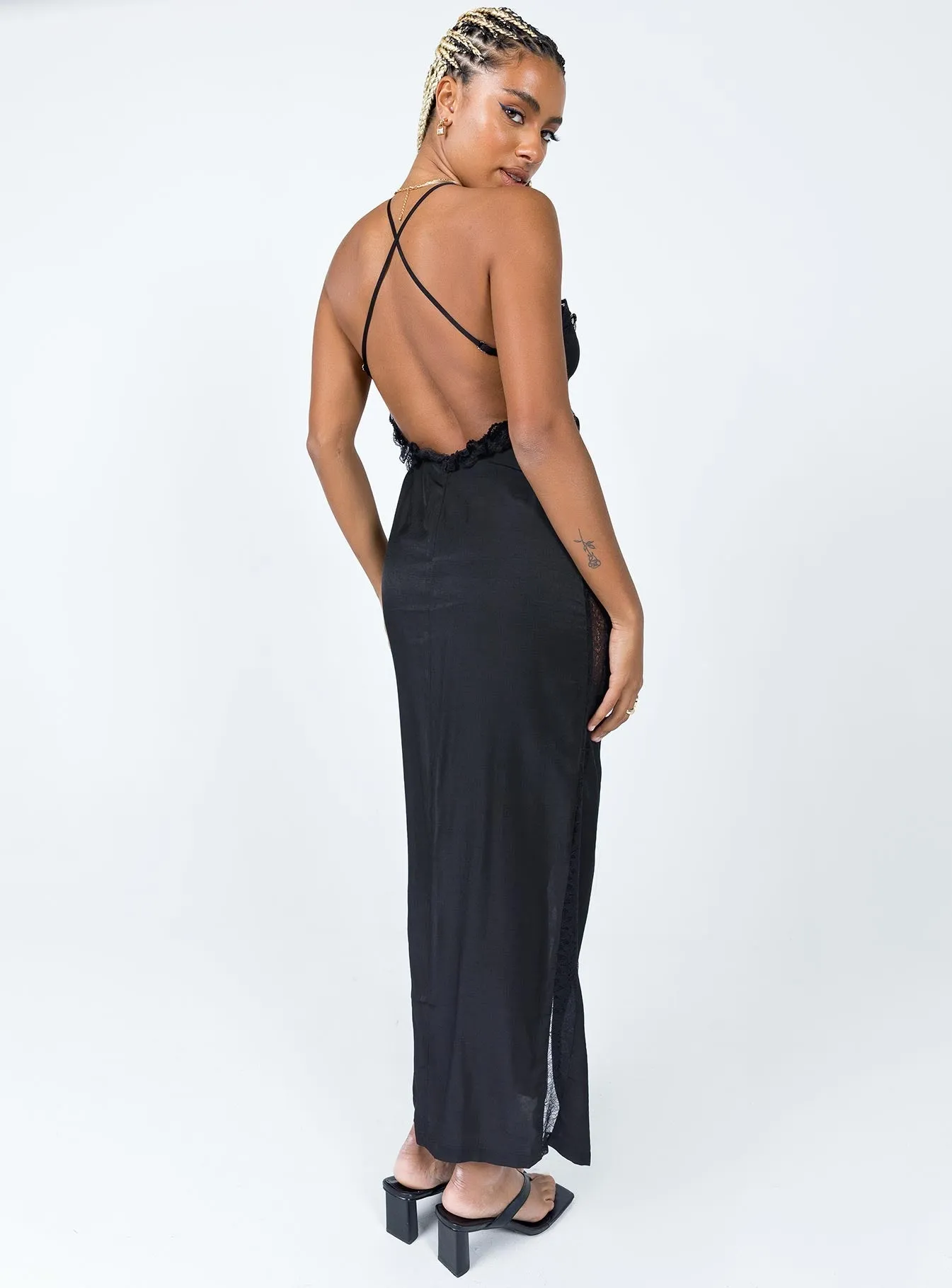 Turquoise Glow Hudson Midi Dress Black