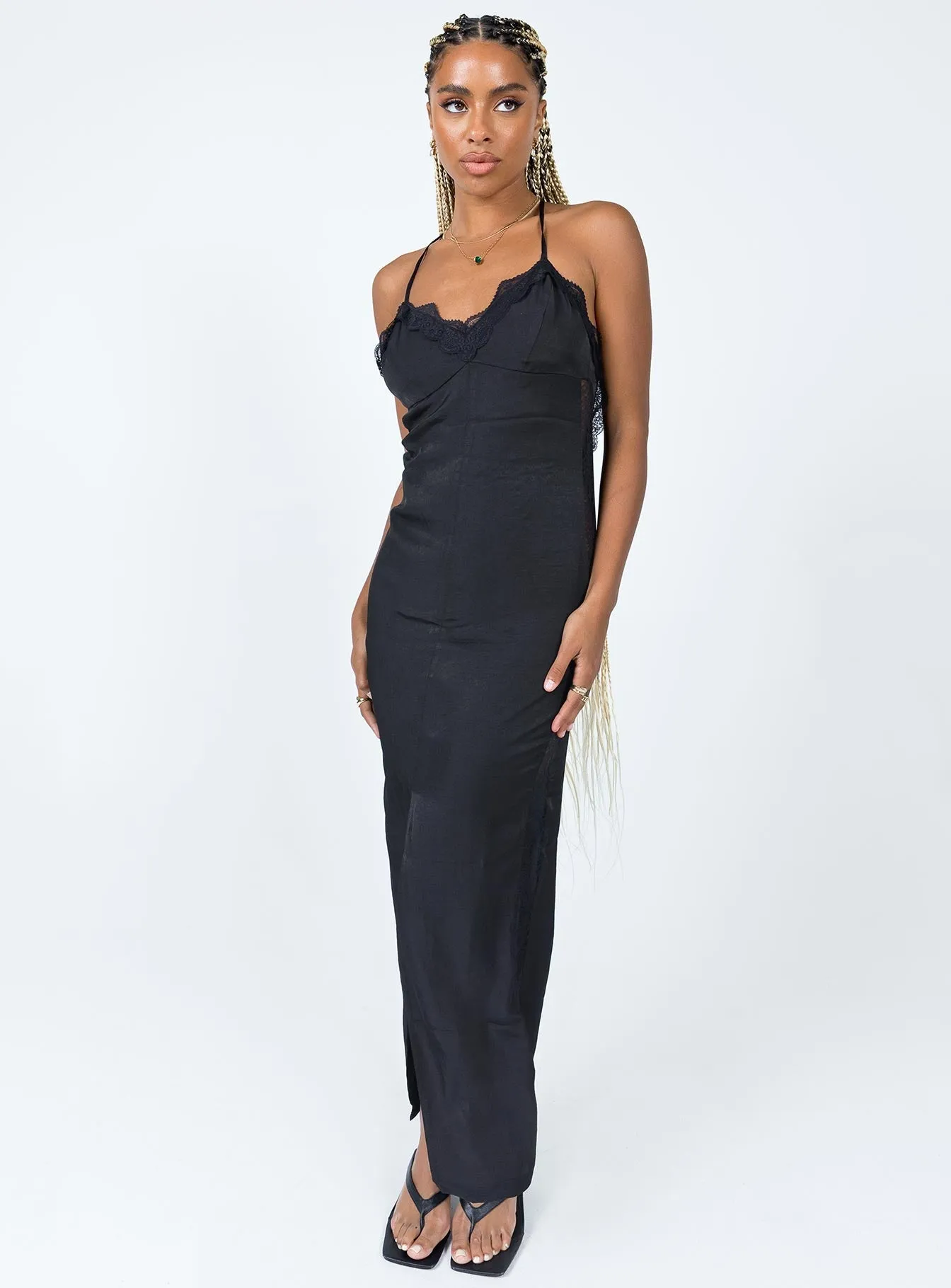 Hudson Midi Dress Black Cap Sleeve Dye Art
