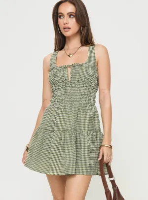Poirier Mini Dress Green Vibrant Colors