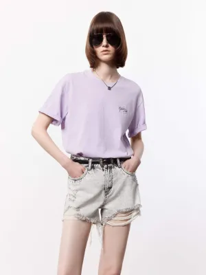 Back Printed Cotton T-shirt Relaxed Wear