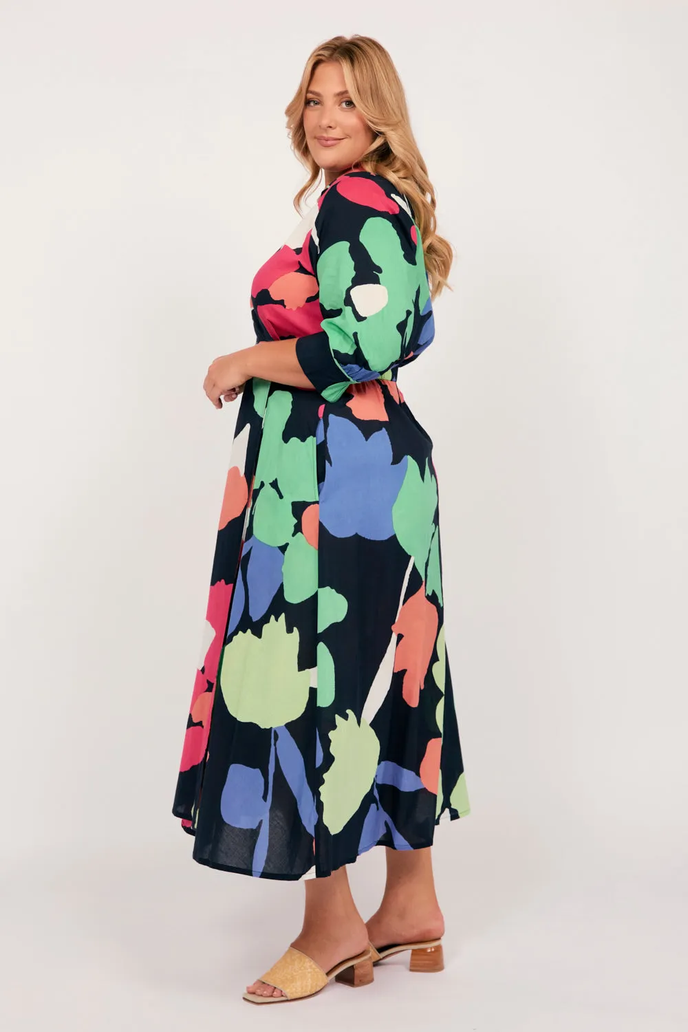 Chic Choices Brass Light Wendy Wrap Dress in Daydream
