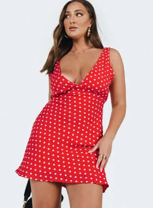 Nellie Mini Dress Red Polka Dot All Season Wear