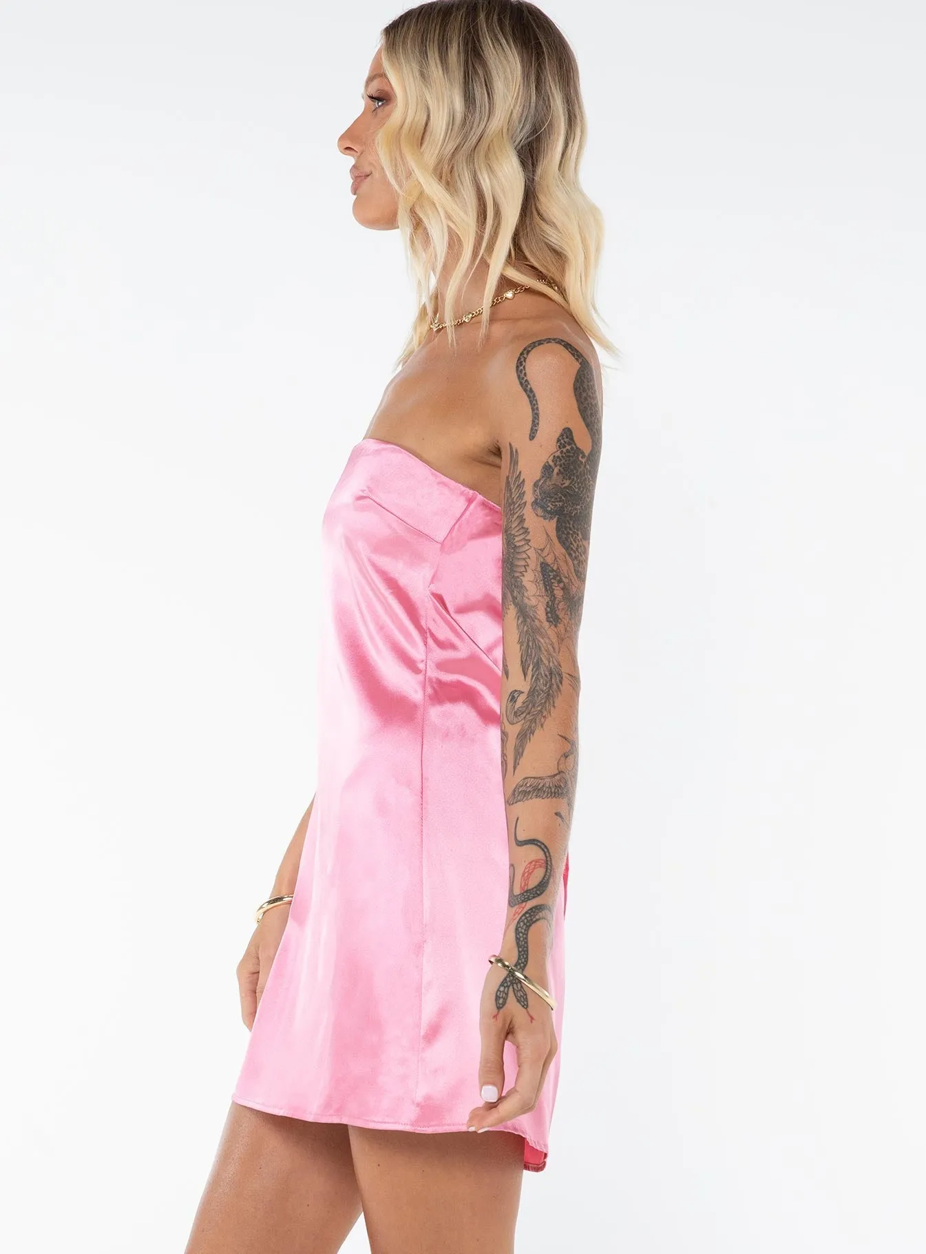 Fresh Design Shaya Strapless Mini Dress Pink Tall