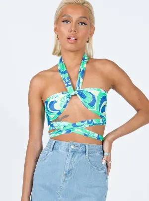 Atkins Top Green Floral MultiFunctional Pocket Placement