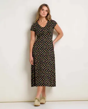 Rose Midi Dress Smooth Edge Binding