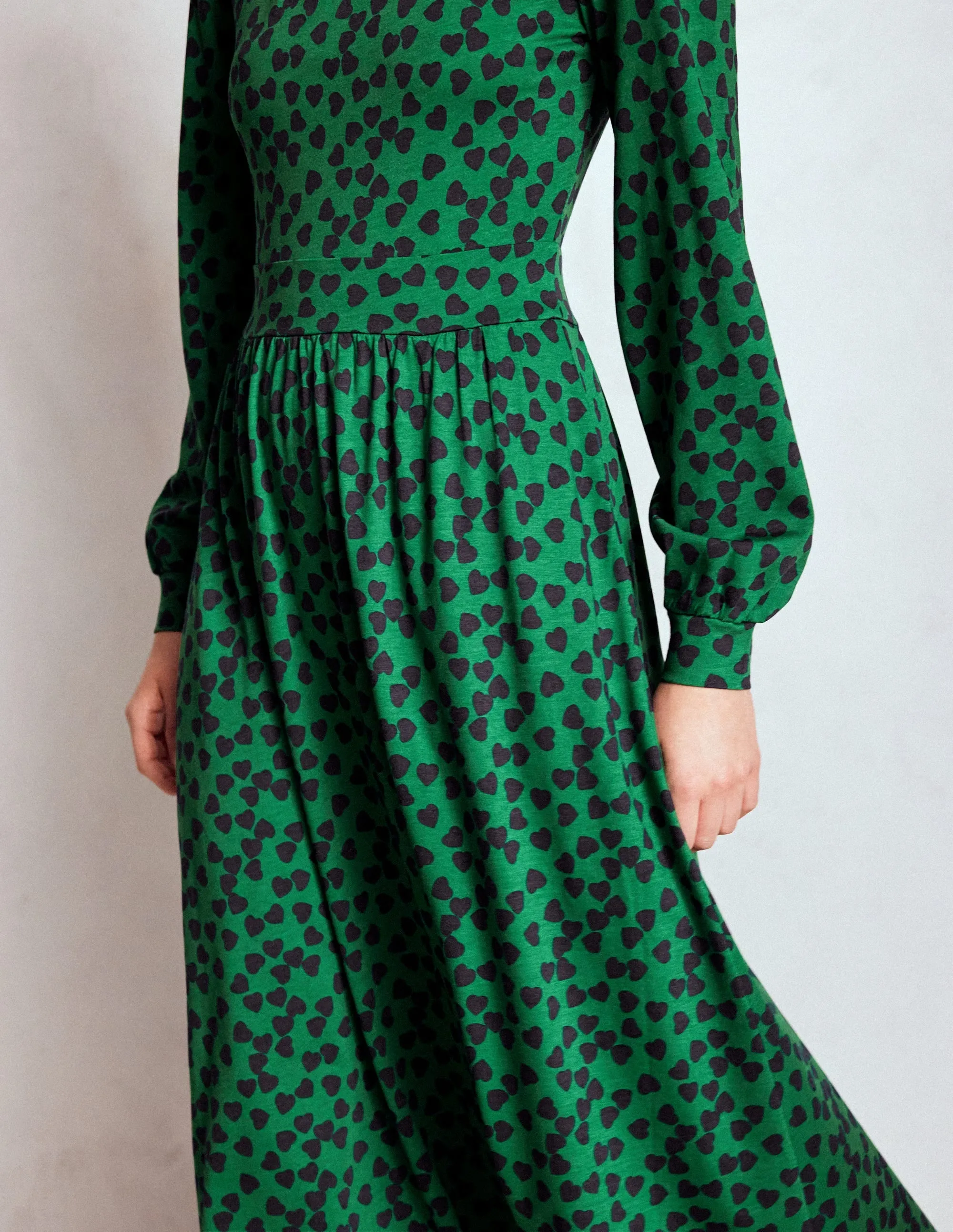 Alexandra Jersey Midi Dress-French Navy, Heart Cascade Quick Change Easy Match