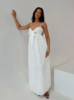 Granno Maxi Dress White Platinum Shine