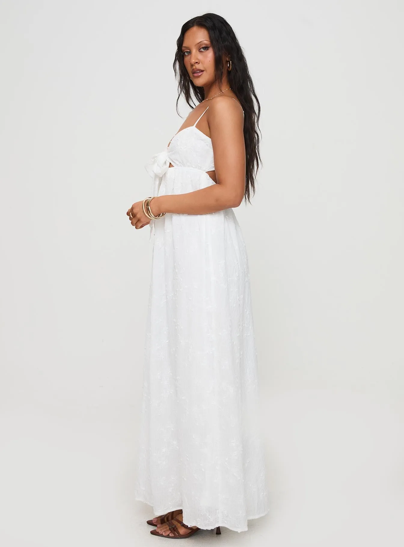 Granno Maxi Dress White Lavender Field
