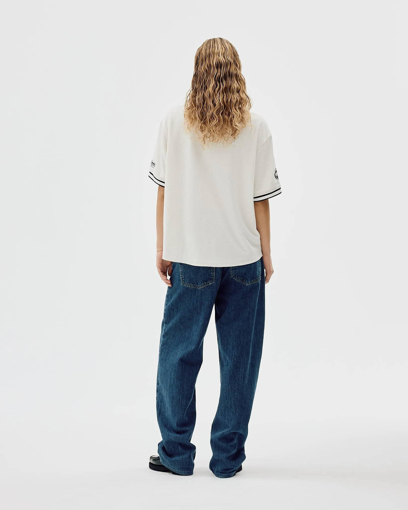 Smooth inner lining sea mobile Baseball Jersey, Women - AW25 - White Ideal choice