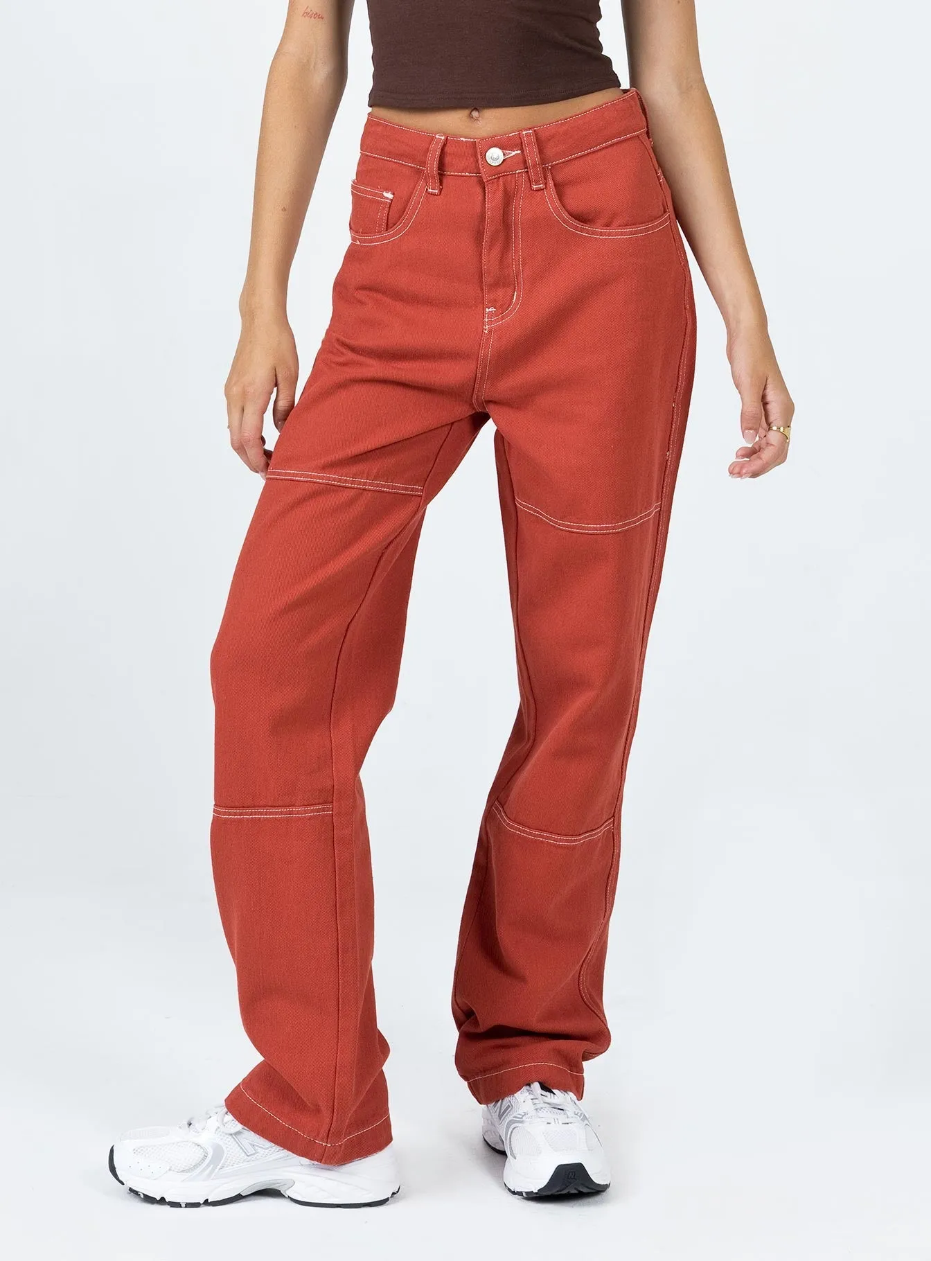 Textured Smart Casual Road Trip Body Fit Ready Copeland Jeans Red