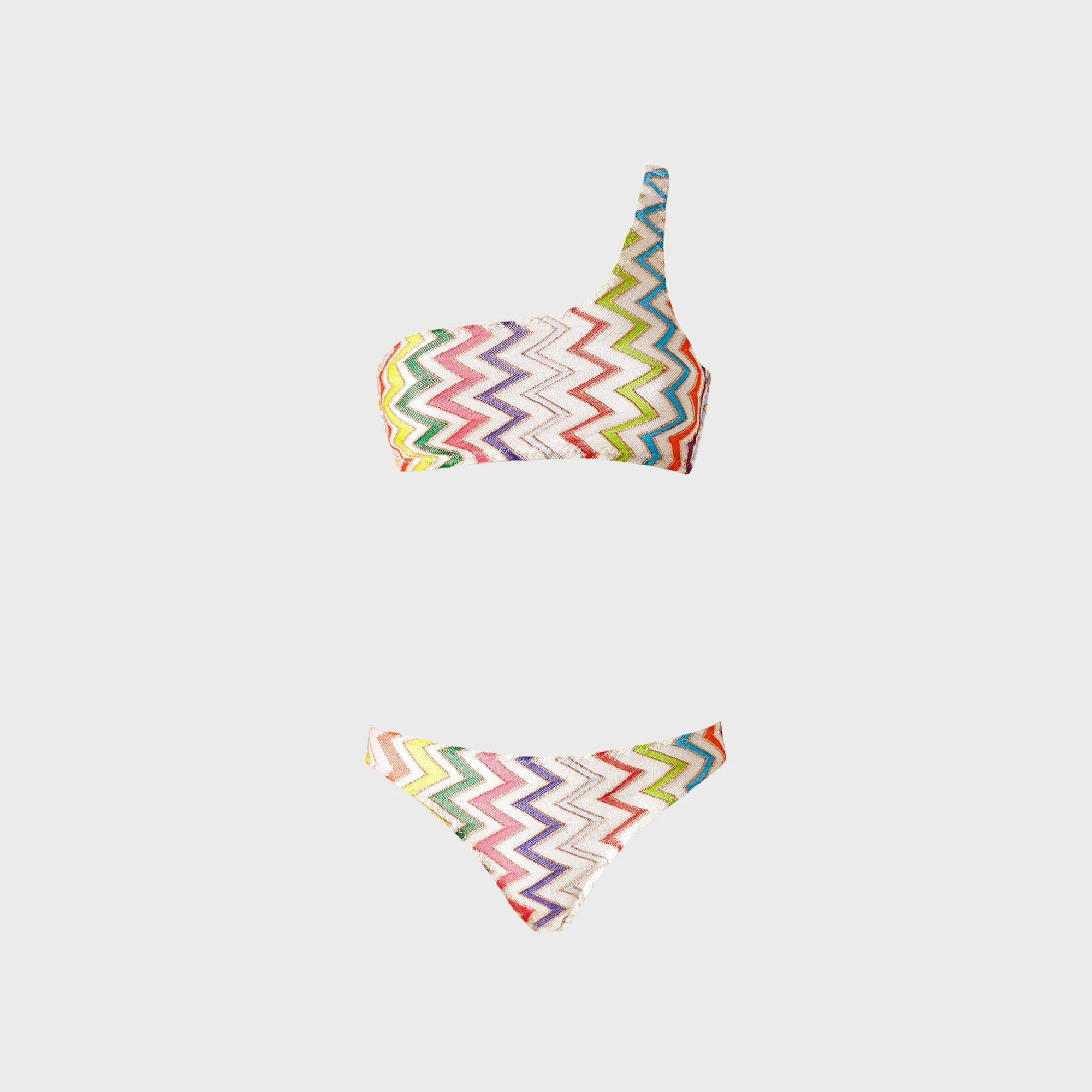 Missoni Bikini - Multicolor White Base Tummy Control Panel Wrinkle Resistant Material