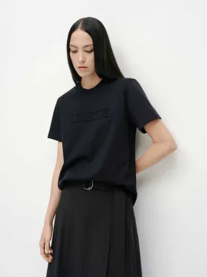 Active Outfit Front Letter Cotton T-shirt