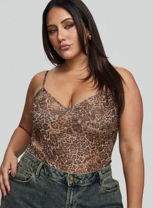 Elixia Bodysuit Leopard Curve Modern Charming Versatile Festival