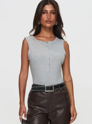 Good Impression Button Up Bodysuit Grey Sharp Youth Wedding Versatile