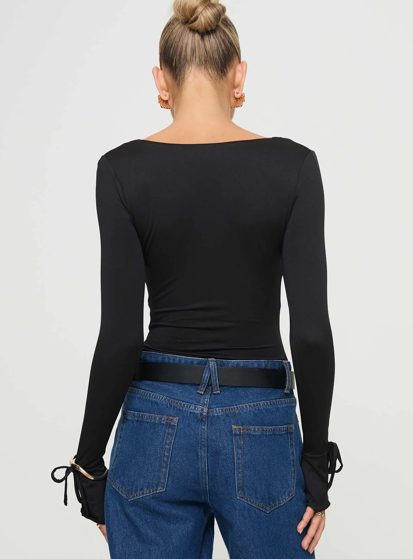 Charming Urban Warrander Long Sleeve Bodysuit Black