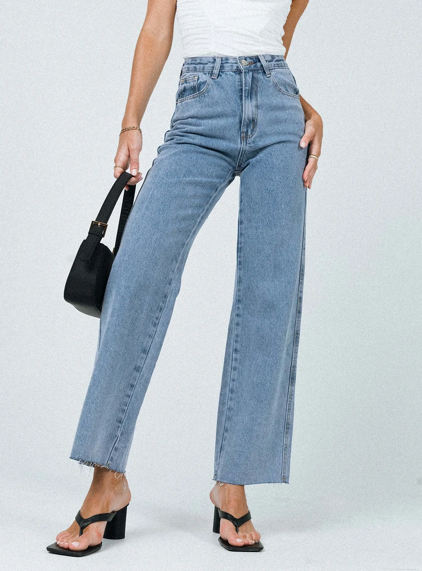 Arlington High Rise Straight Leg Jeans Denim Lightweight Construction Everyday Pick