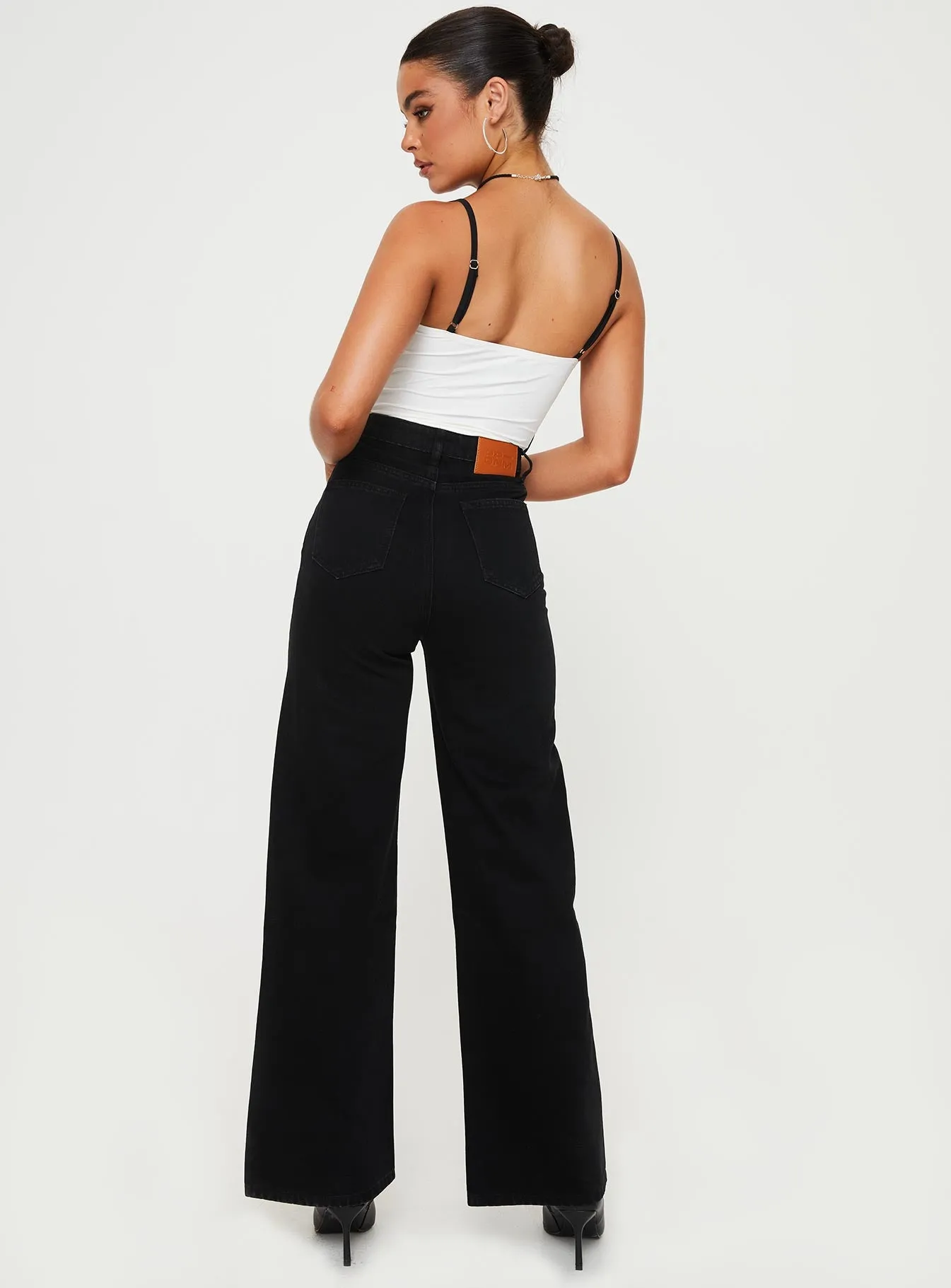 Nicolo High Rise Straight Leg Jeans Black Casual Spring Mood Classic Wear