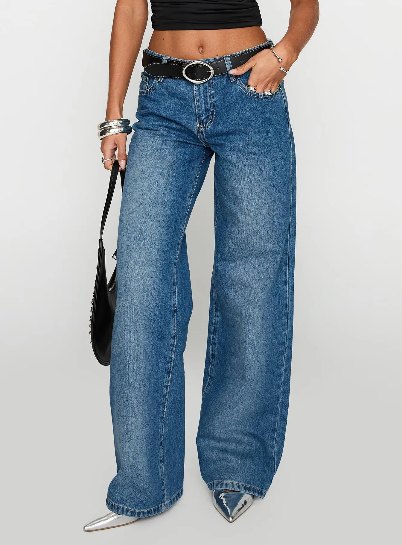 Festival Outfit Professional Wear Shopping Day High Quality Weekend Style On Sunset Mid Rise Straight Leg Jeans Dark Wash