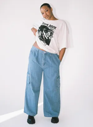 Paige Mid Rise Cargo Jean Denim Curve Laidback Style Essential Basics