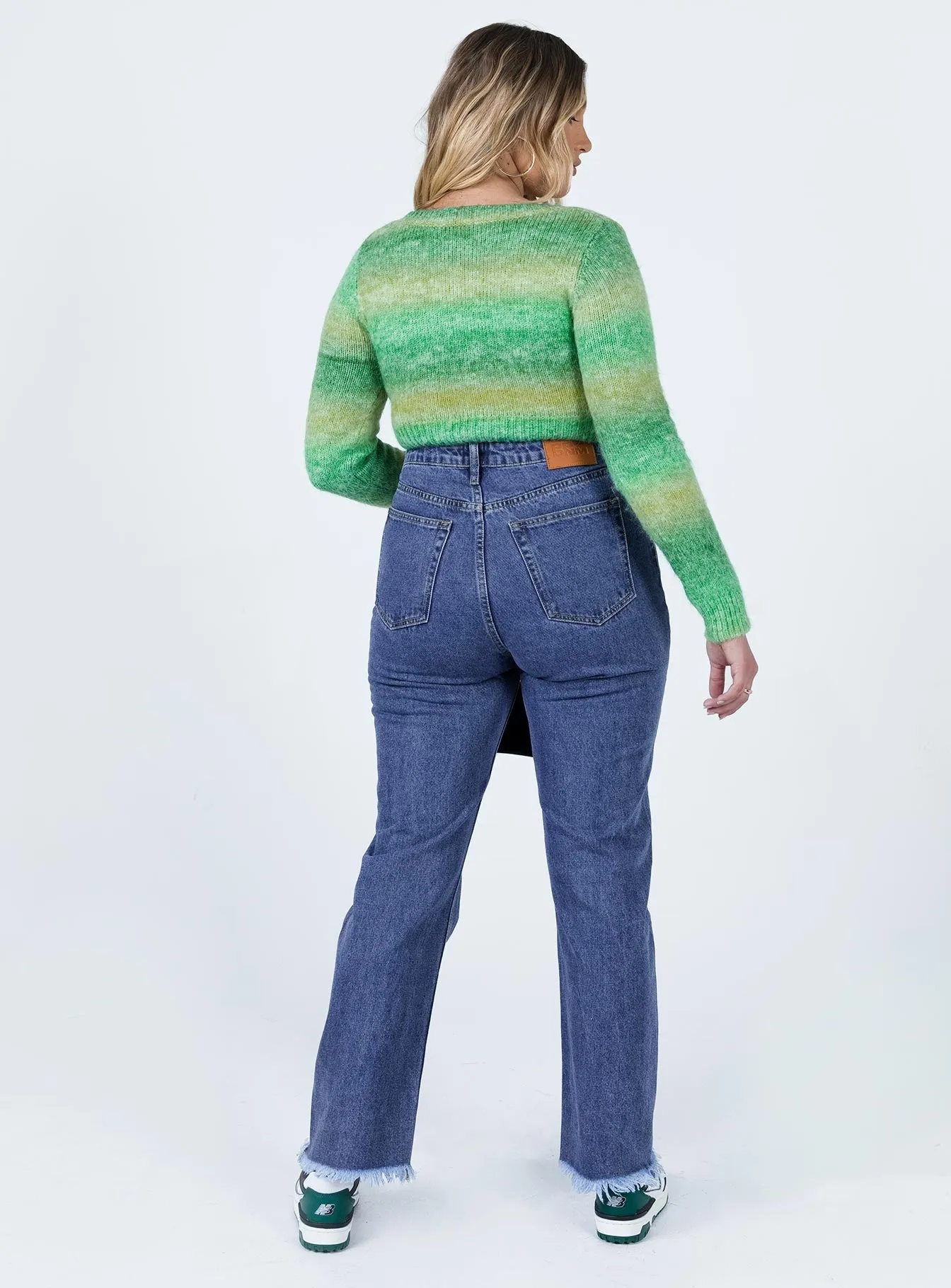 Reine Yolk Detail Denim Jeans Party Look Modern Minimalist Elegant Bold Look