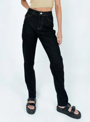 The Breanne 70s High Rise Jean Black Spring Mood Bold Look