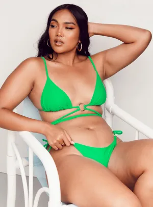 Durable Stitching Anti Pilling Surface Bella Bikini Top Neon Green