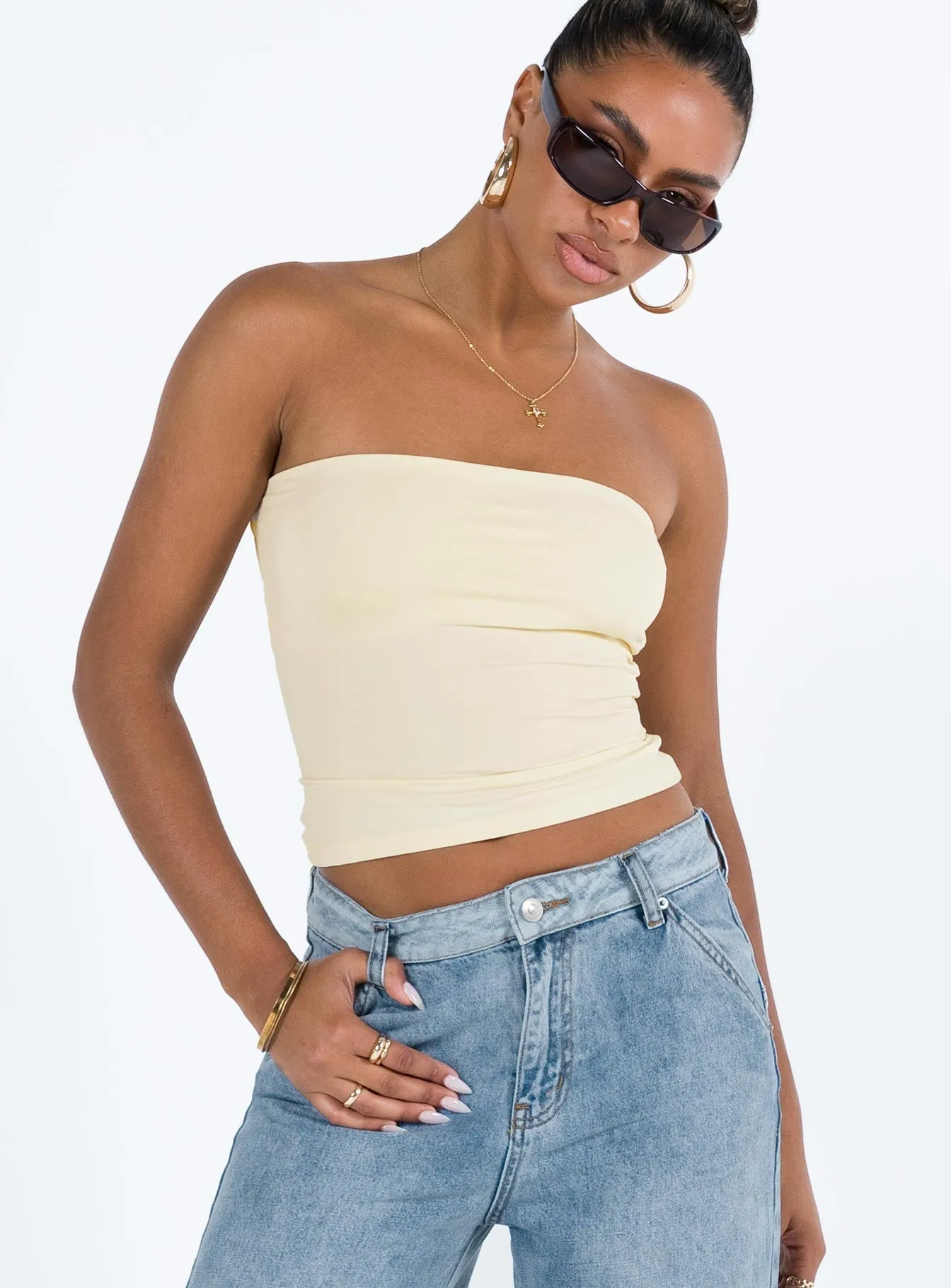 CroppedLength Kantor Tube Top Ivory