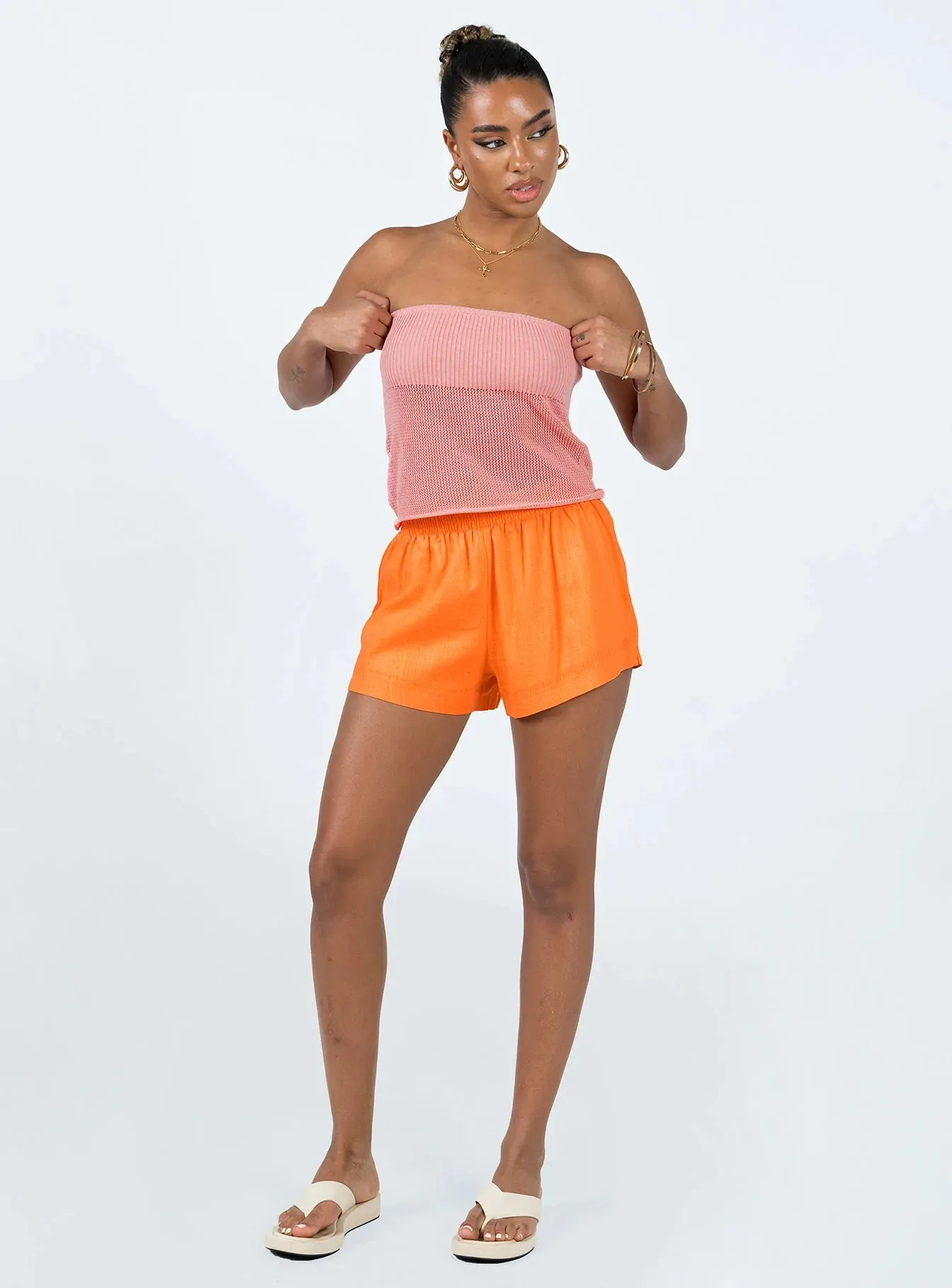 Lyndell Tube Top Pink Relaxed Tank Eco Dye Process