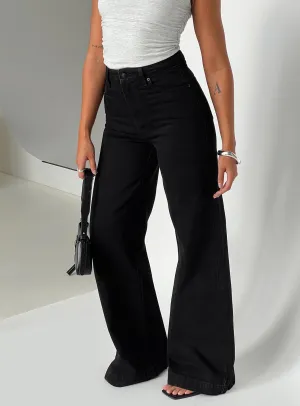 Goldie High Wide Jean True Black Outfit Plan Move With Ease