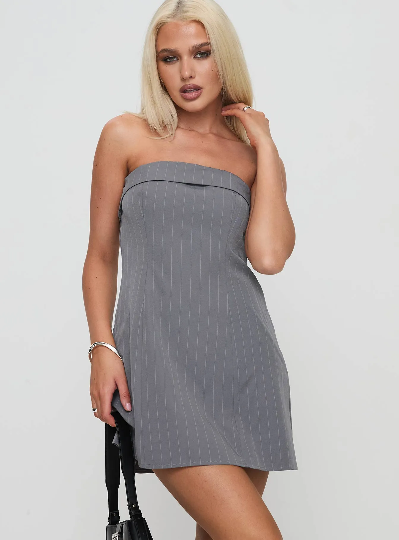 Kaladin Strapless Mini Dress Grey Snag Free