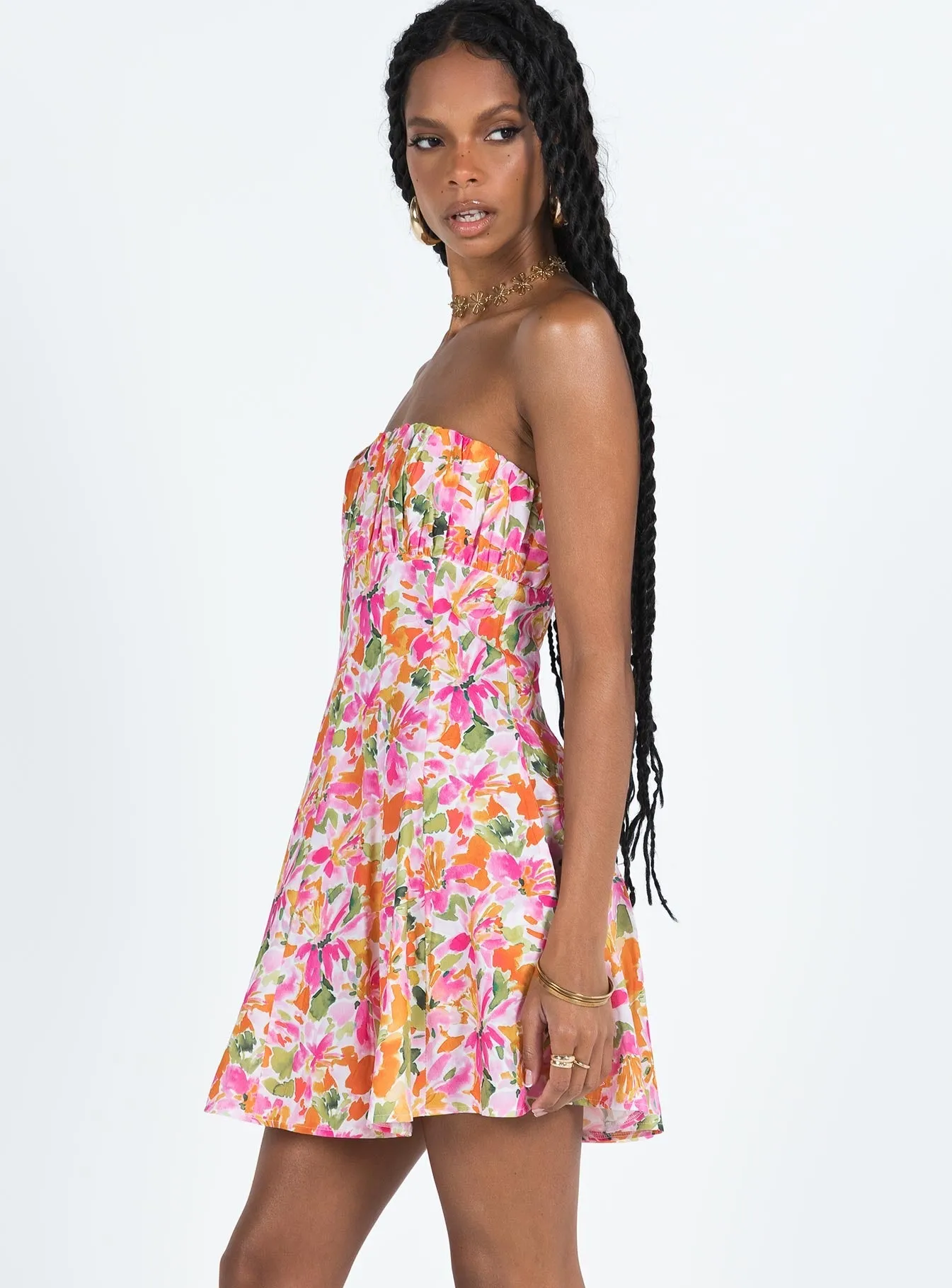 Cozy Fit Style Largo Strapless Mini Dress Multi