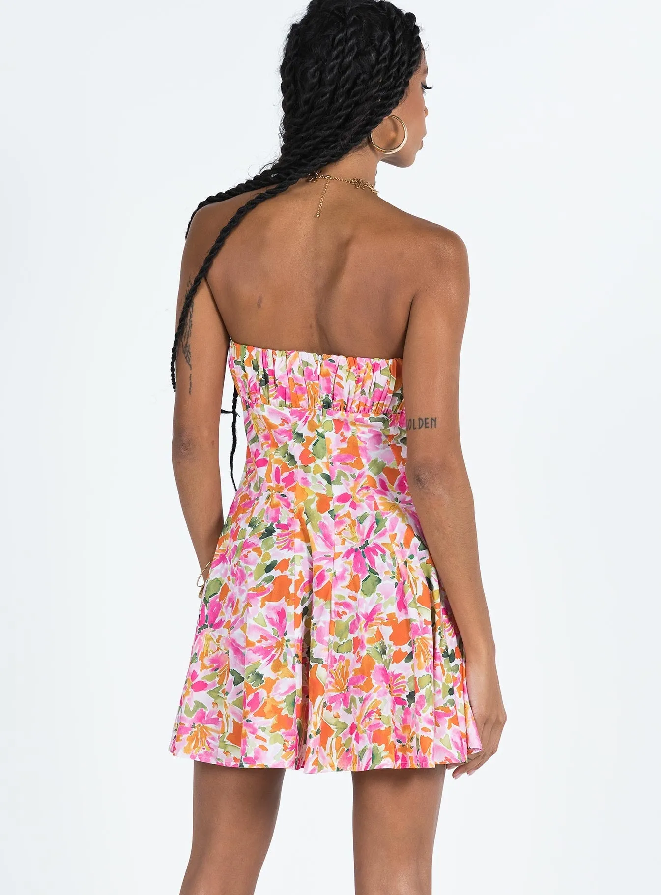 Largo Strapless Mini Dress Multi Charming Look