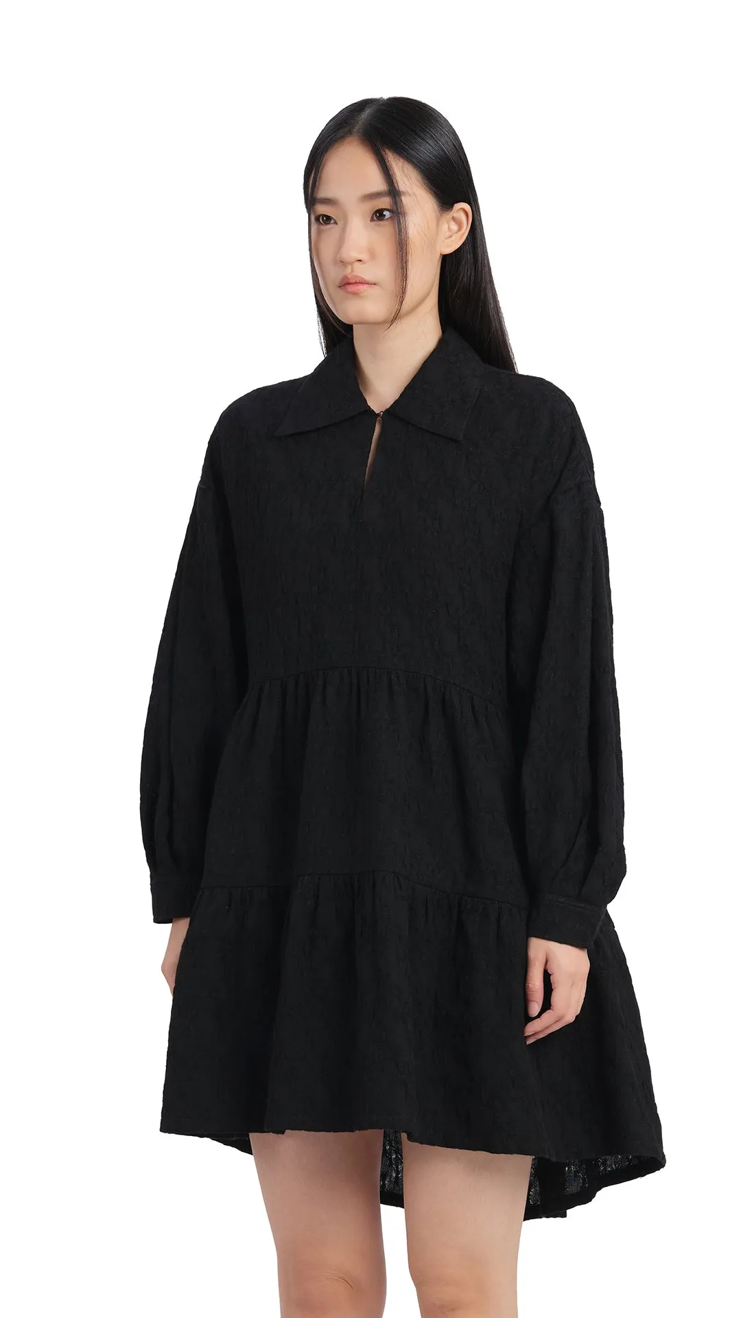 Pleated Sleeves Dress Resort Mood Silver Glow
