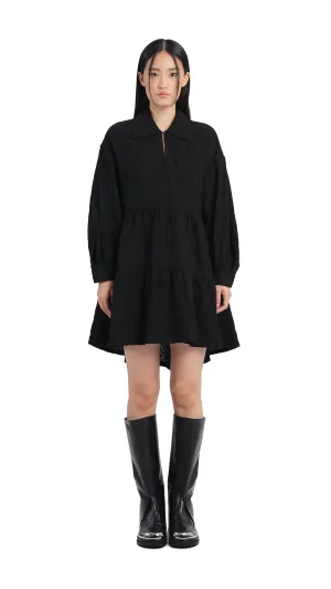 Cool Glow EcoFriendlyDyeProcess Pleated Sleeves Dress