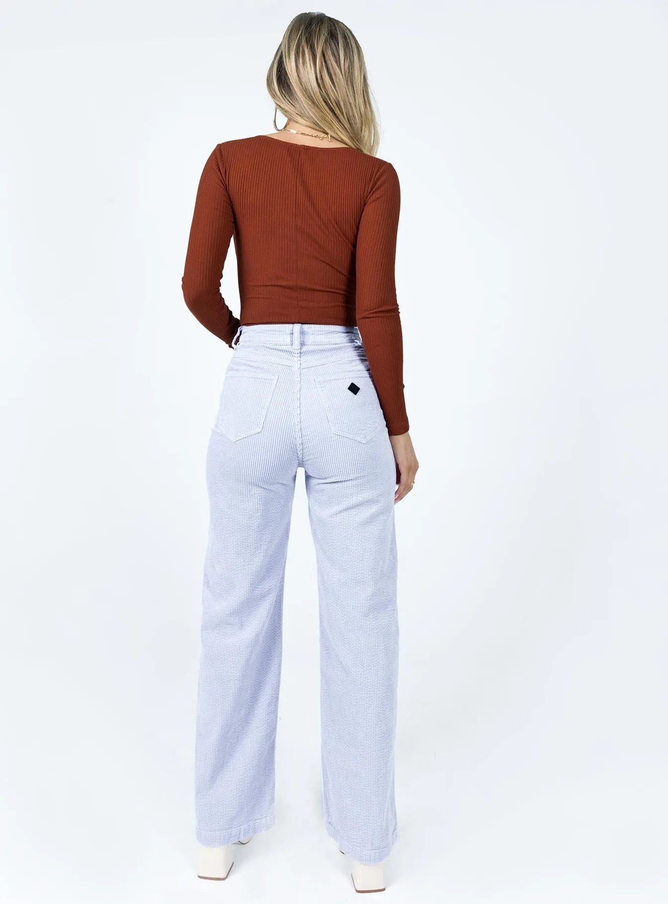 Abrand 94 High & Wide Dusty Blue Cord All Day Wear Reinforced Belt Loops