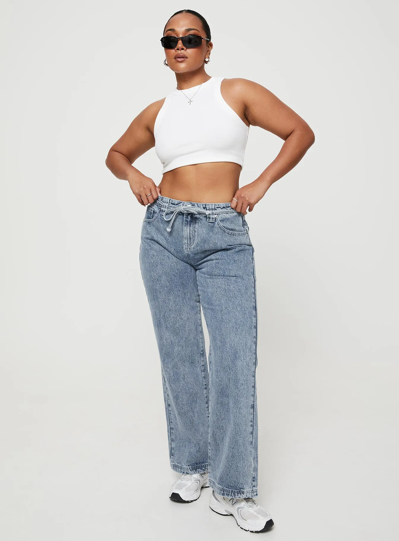 High Quality Eco Friendly Pemberton High Rise Straight Leg Jeans Mid Wash Denim