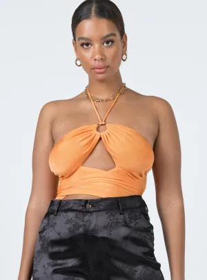 Everyday Charming Loriella Ring Detail Bodysuit Orange