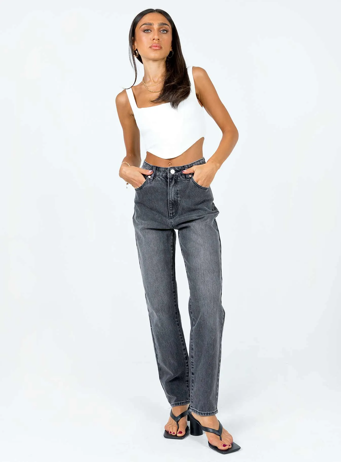 Work Ready Earthy Everyday Fashion Abrand 94 High Slim Kiara Jeans Black
