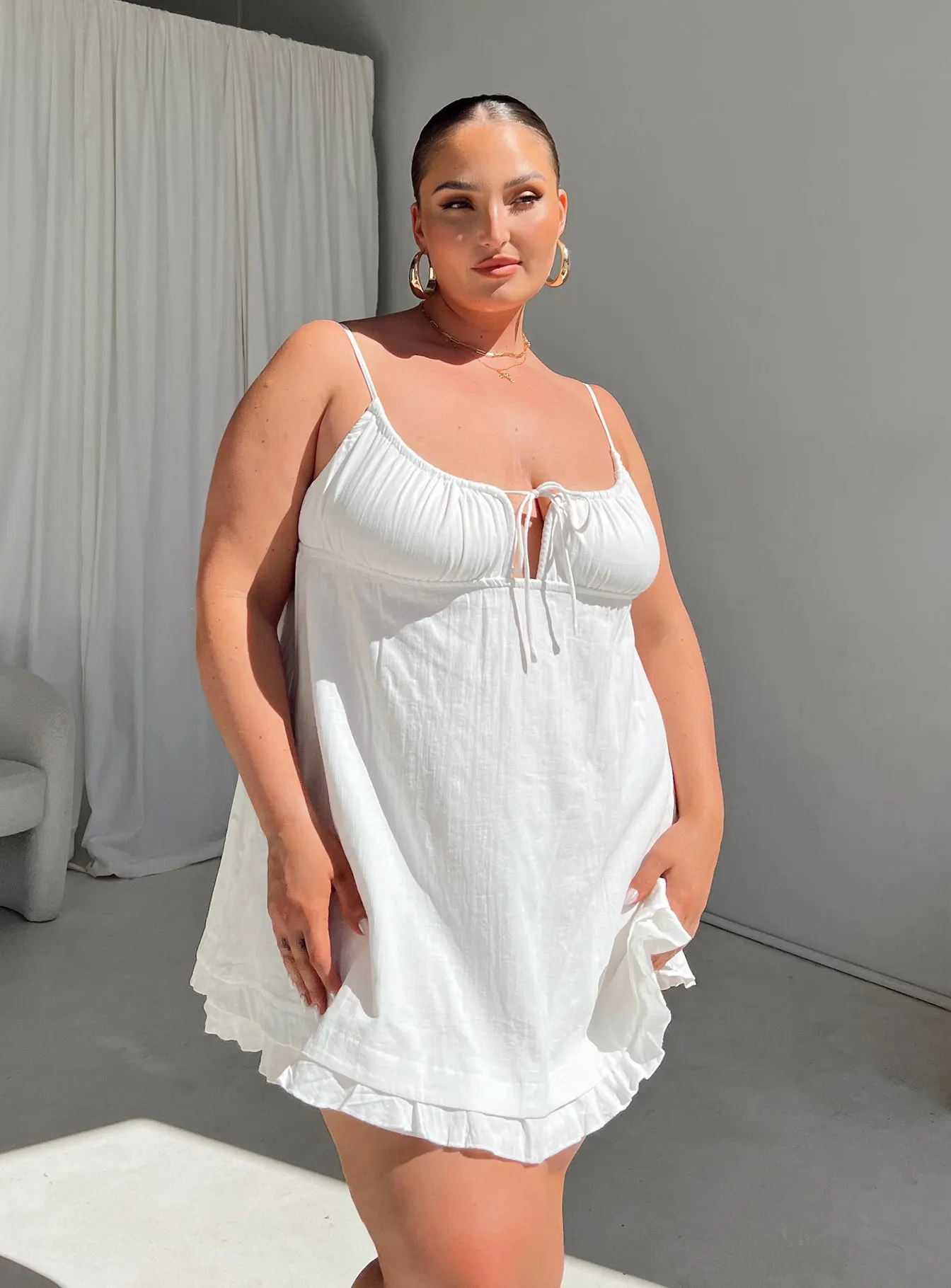 Hot Season Empress Of Love Mini Dress White Curve