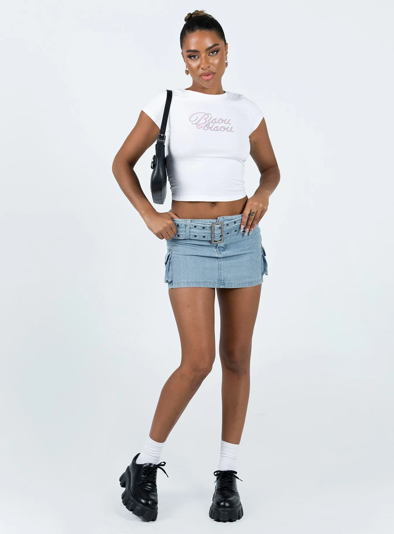 casual and comfortable Bisou Top White / Pink