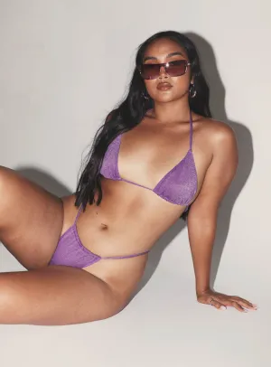 Purple Rain Bikini Bottoms Purple Comfort Fit Lining Reinforced Side Panels