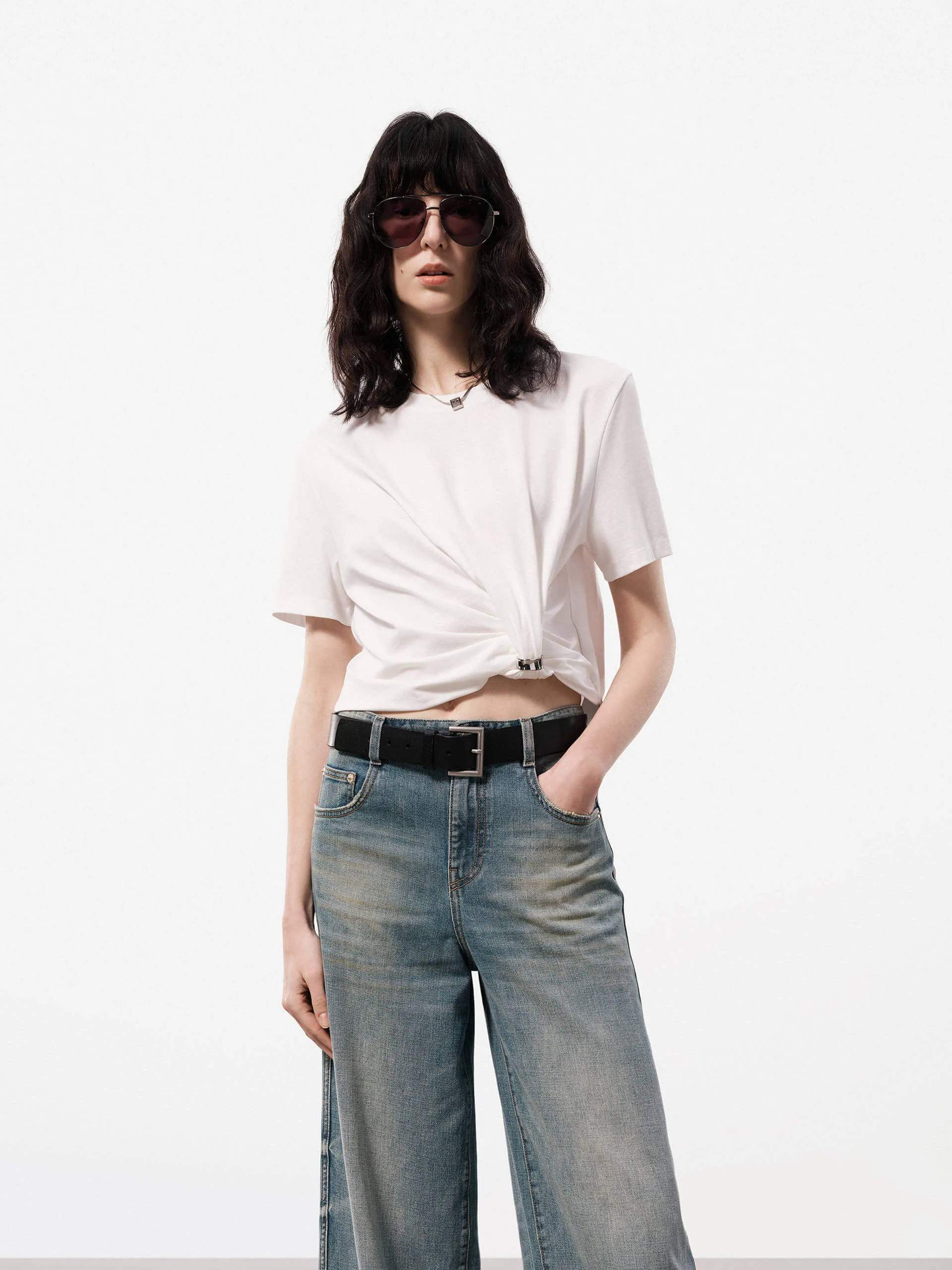 Twist Detail Cotton T-shirt Chic Vibe Trendy Wearable