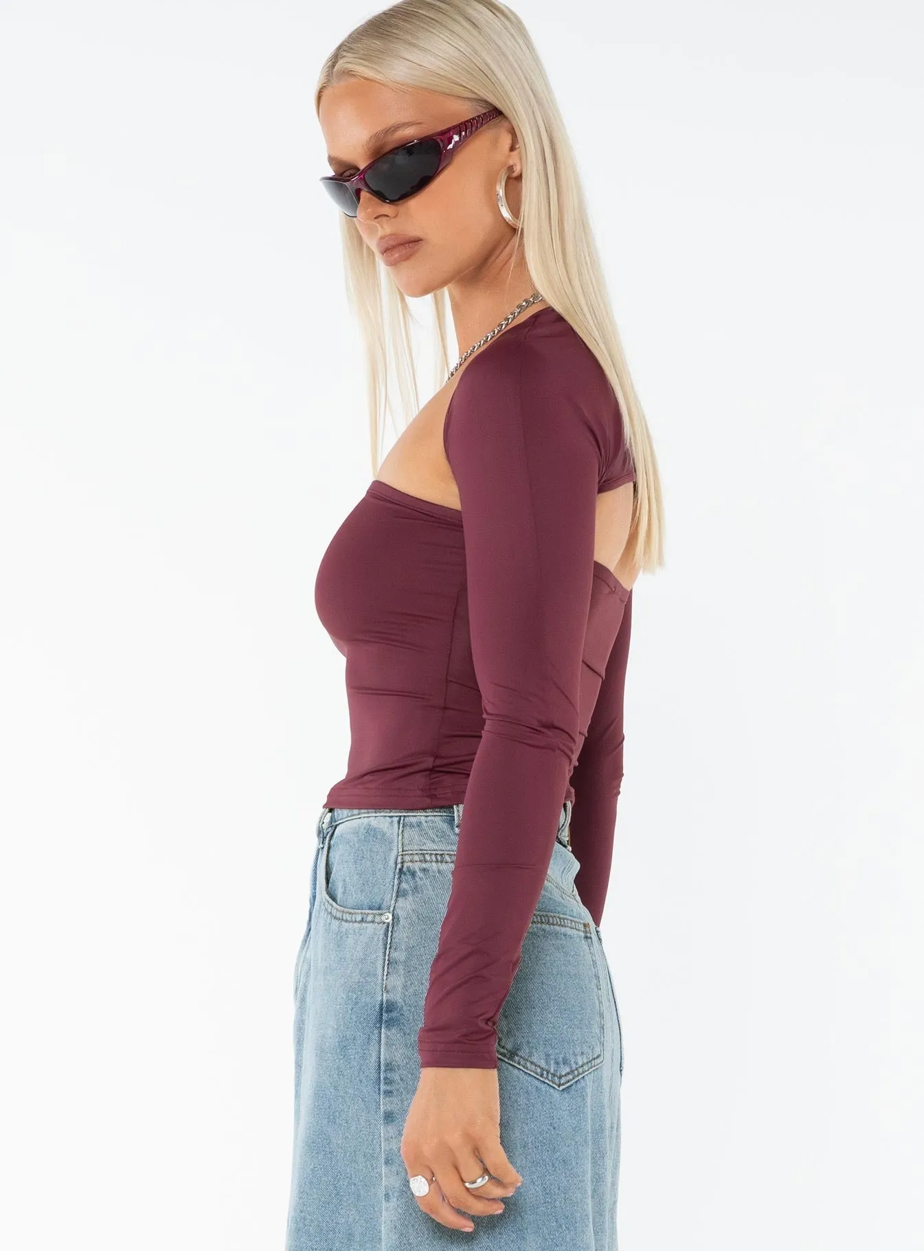 Simple Pullover StretchComfortDesign Moran Two Piece Bolero Top Wine