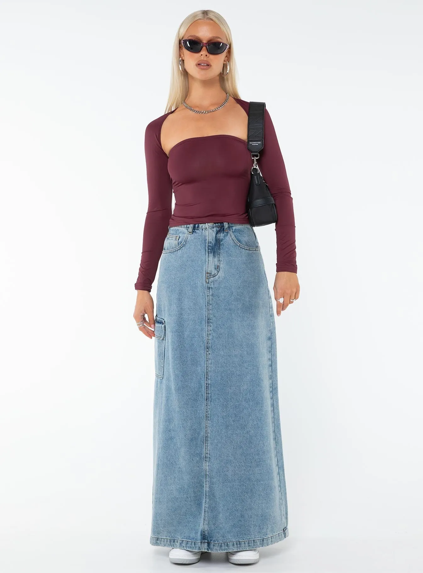 Quick Release Fastener FlatlockSeamTechnique Moran Two Piece Bolero Top Wine