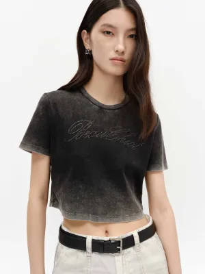 Vibrant Prints Light Casual Cropped Washed Cotton T-shirt