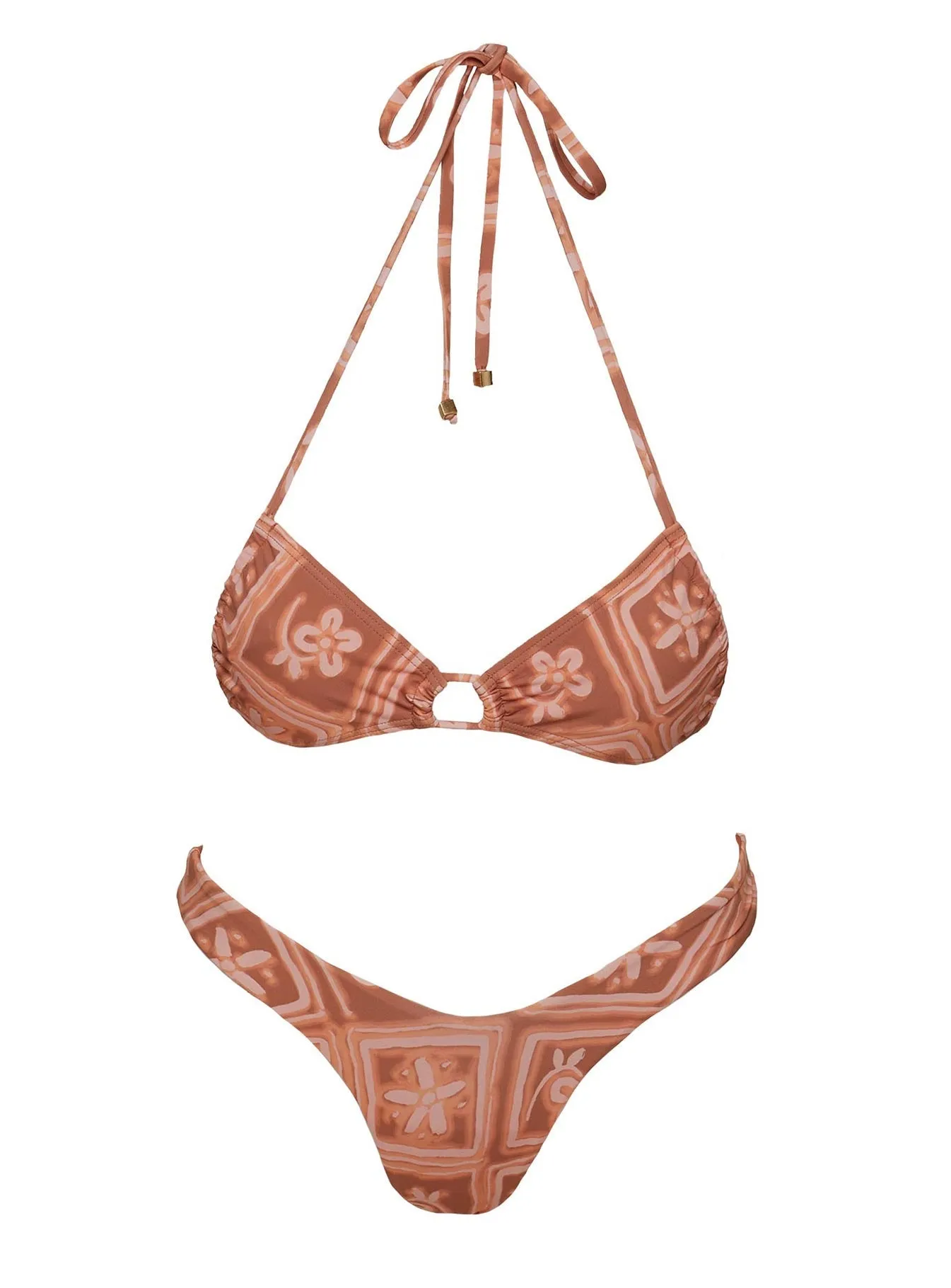 Sosna Bandea Halter Bikini Top Rust / Pink Zero Gravity Feel Slip Resistant Hem