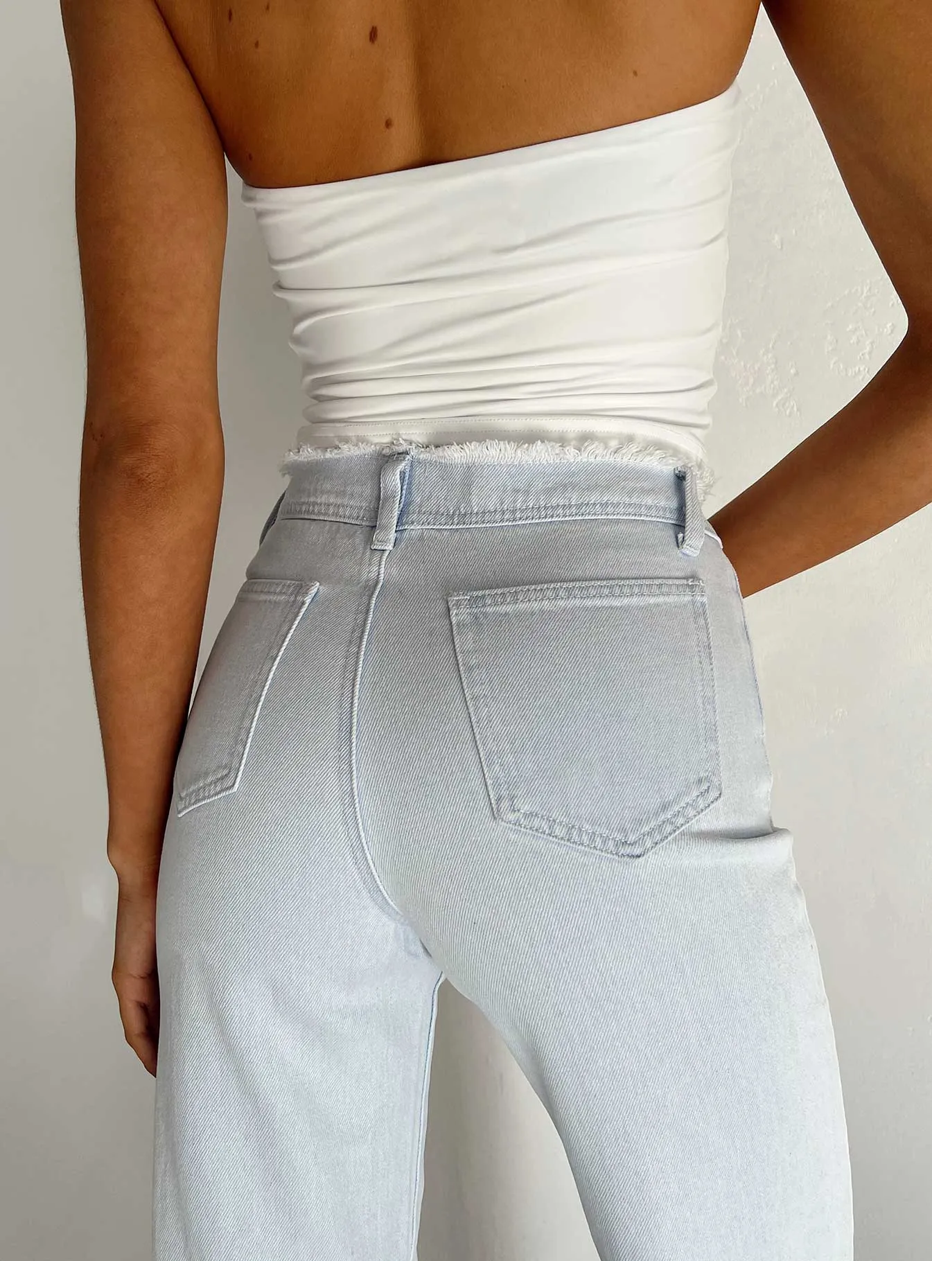 Anti Odor Fabric Treatment Street Basics Layton Straight Leg Light Wash Jean Denim